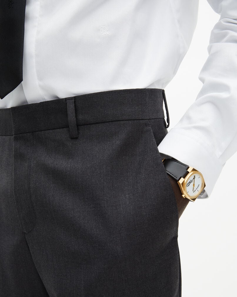 The Kooples HOMBRE GREY pantalones de traje de lana gris de corte entallado