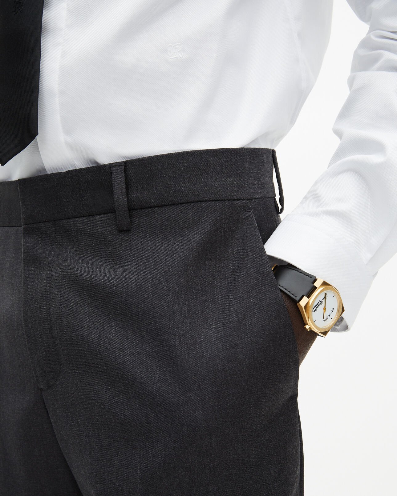 The Kooples HERREN GREY graue slim-fit-anzughose aus wolle