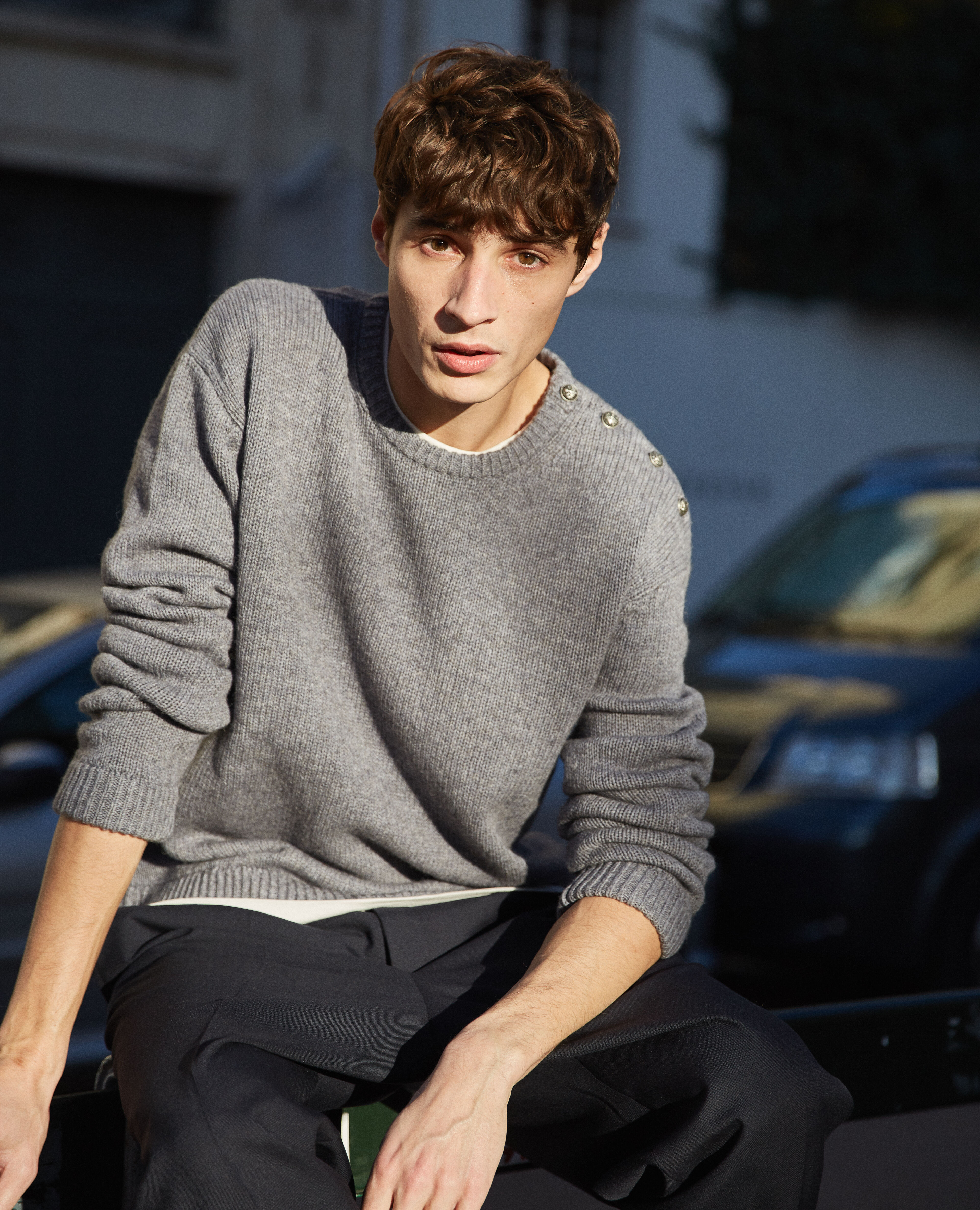 Grey merino wool sweater
