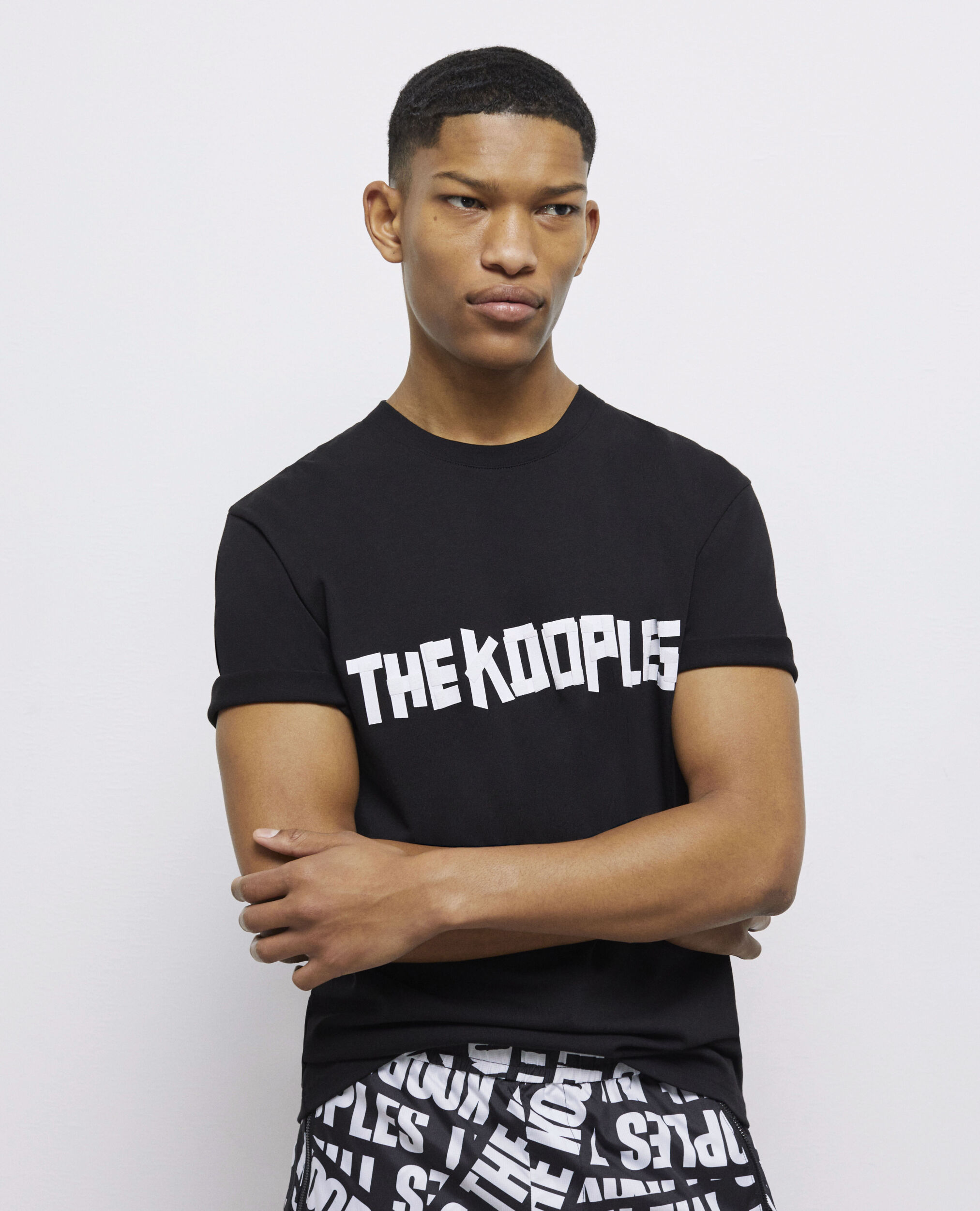 Men's the kooples black logo t-shirt, BLACK, hi-res image number null