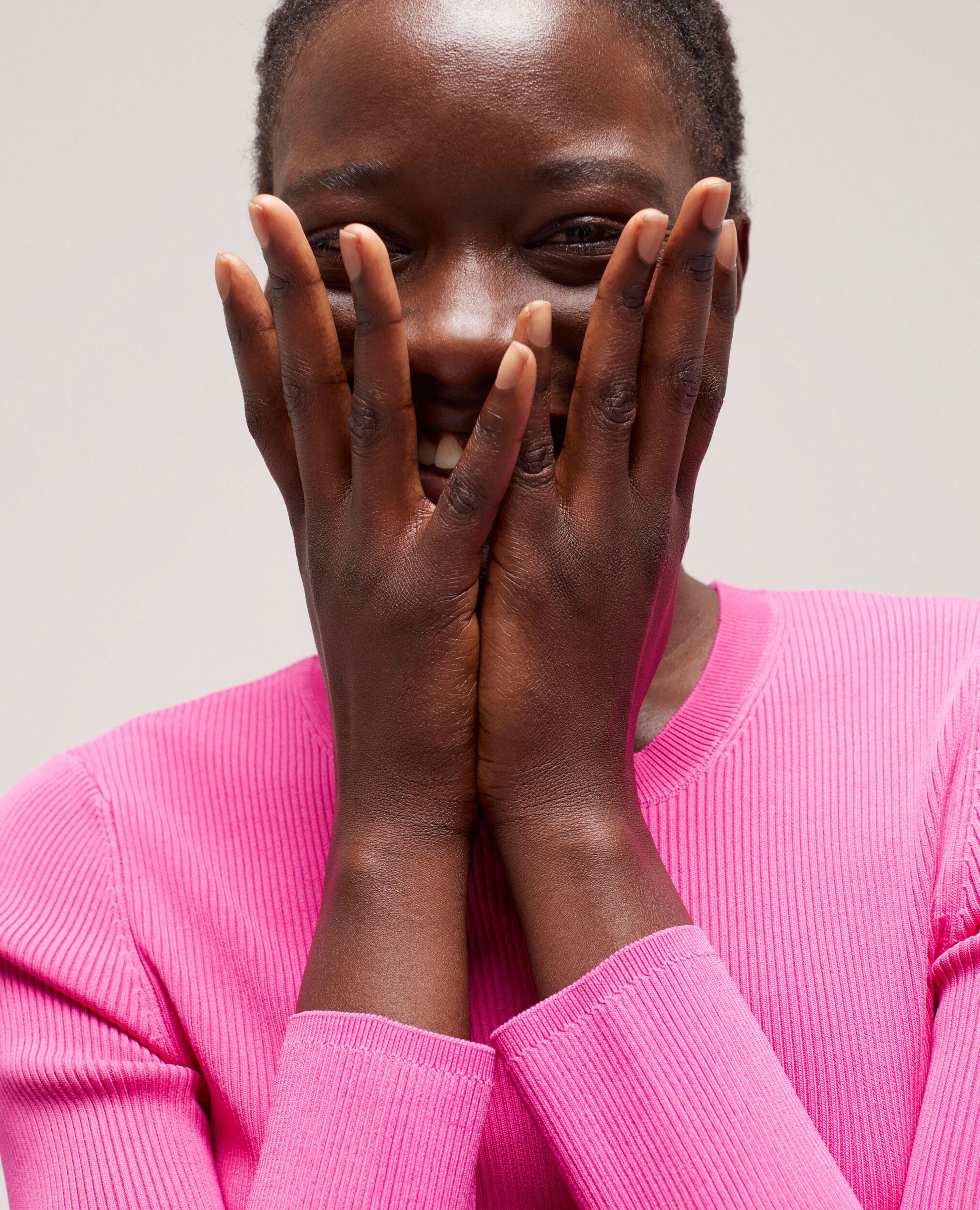 Pink crew neck sweater, PINK, hi-res image number null