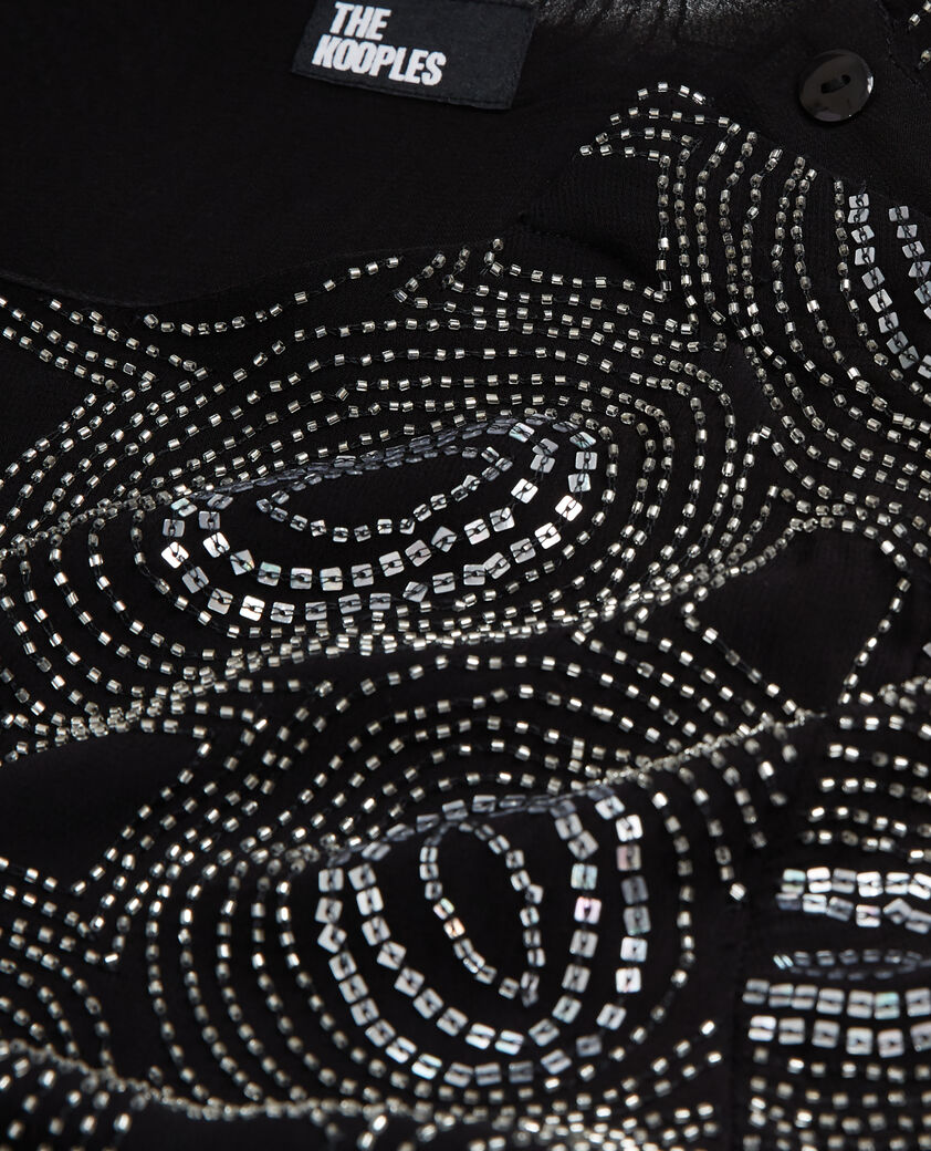 The Kooples WOMEN BLACK black top with rhinestones