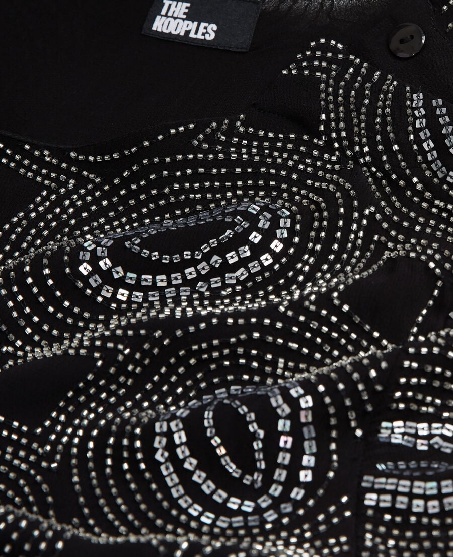 The Kooples WOMEN BLACK black top with rhinestones