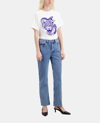 The Kooples FEMME BLUE WASHED jean droit bleu