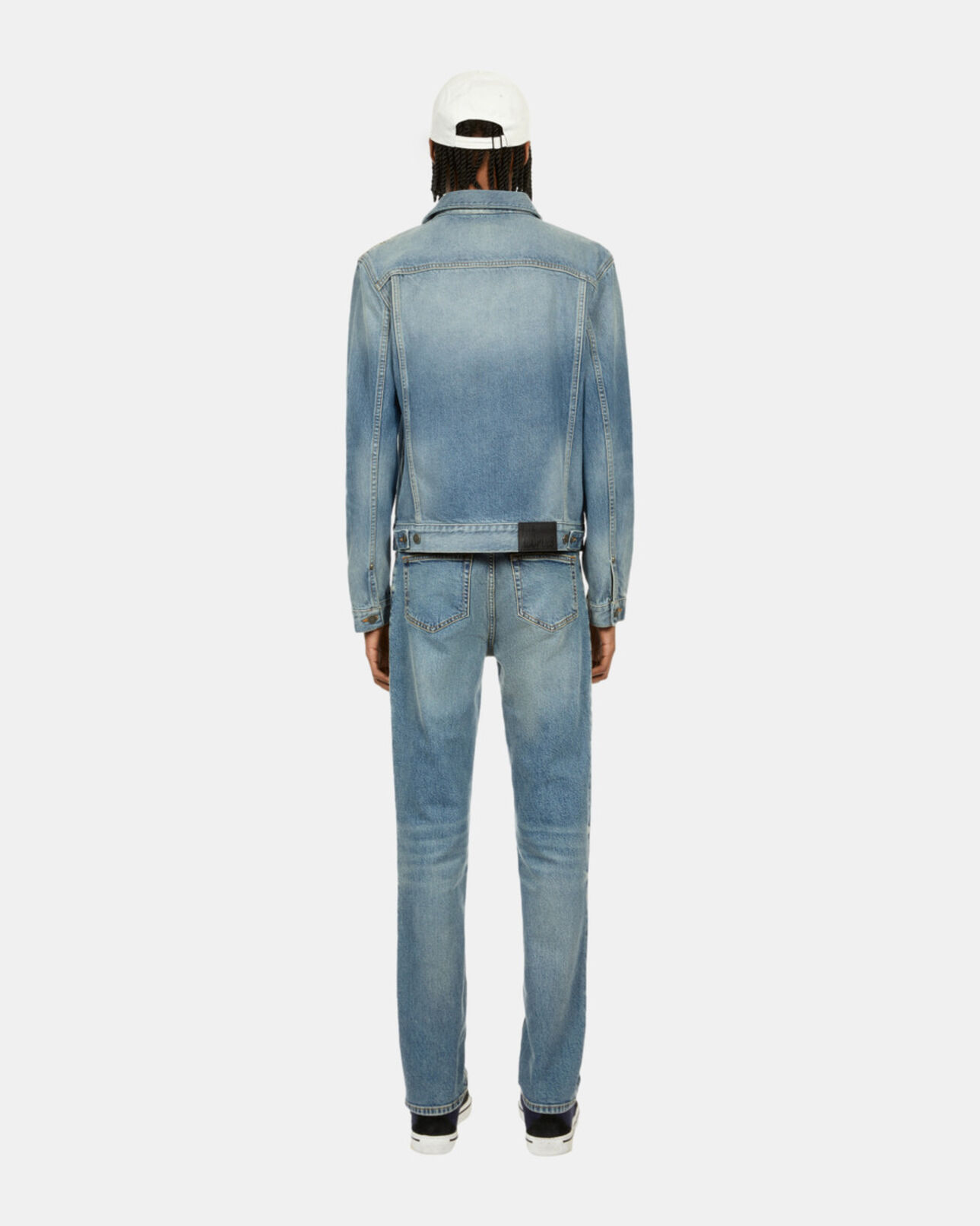 The Kooples MEN BLUE DENIM blue washed denim jacket