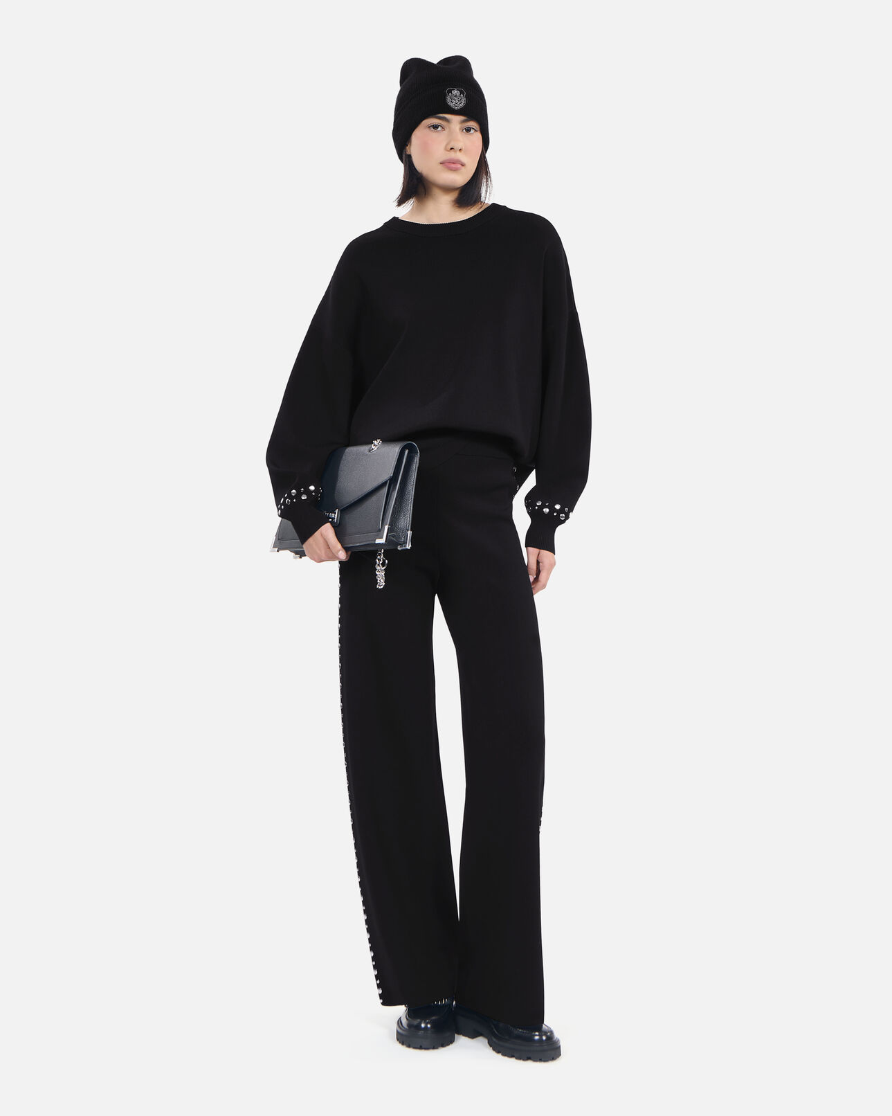 The Kooples FEMME BLACK pantalon en maille noir