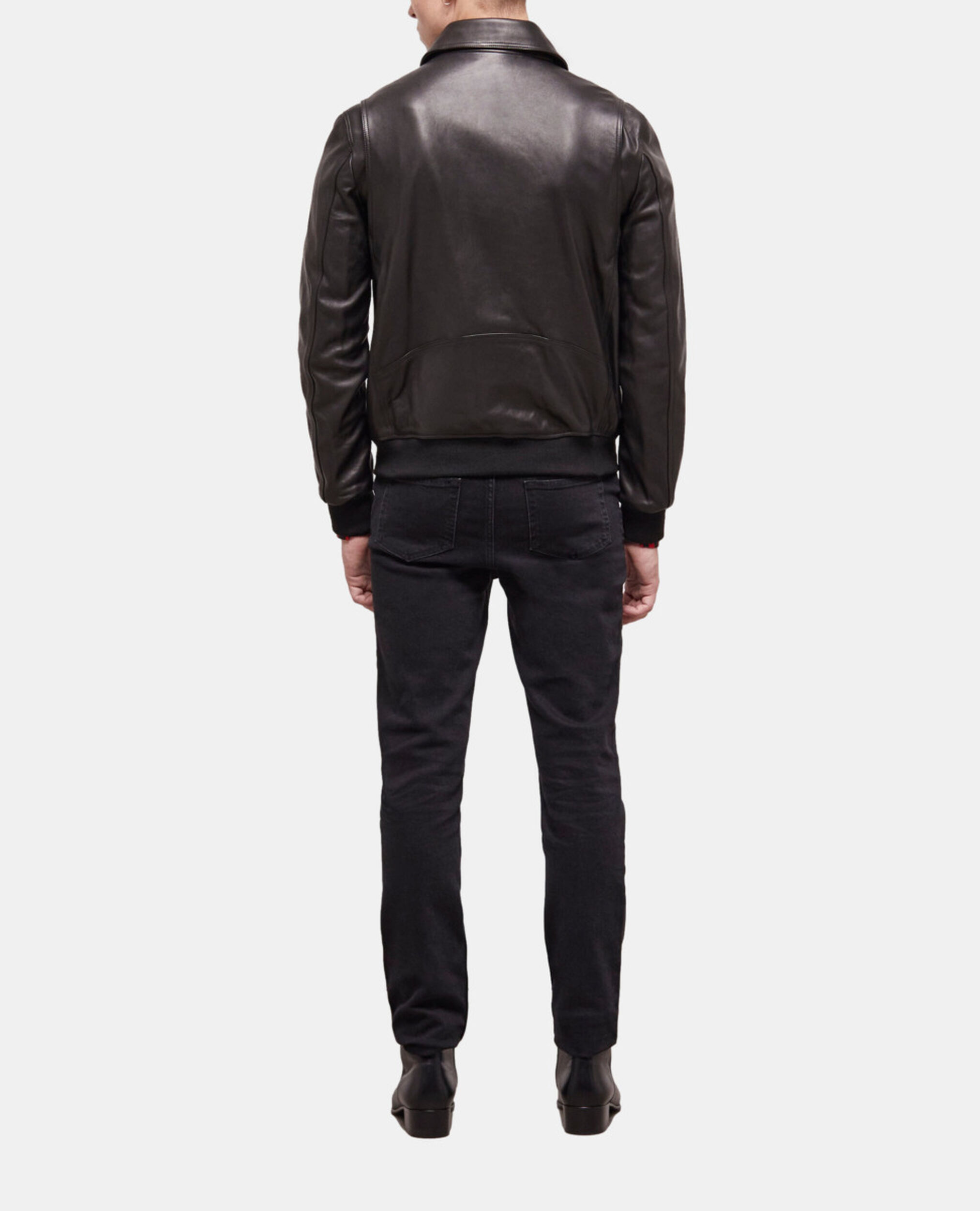 Black leather jacket, BLACK, hi-res image number null