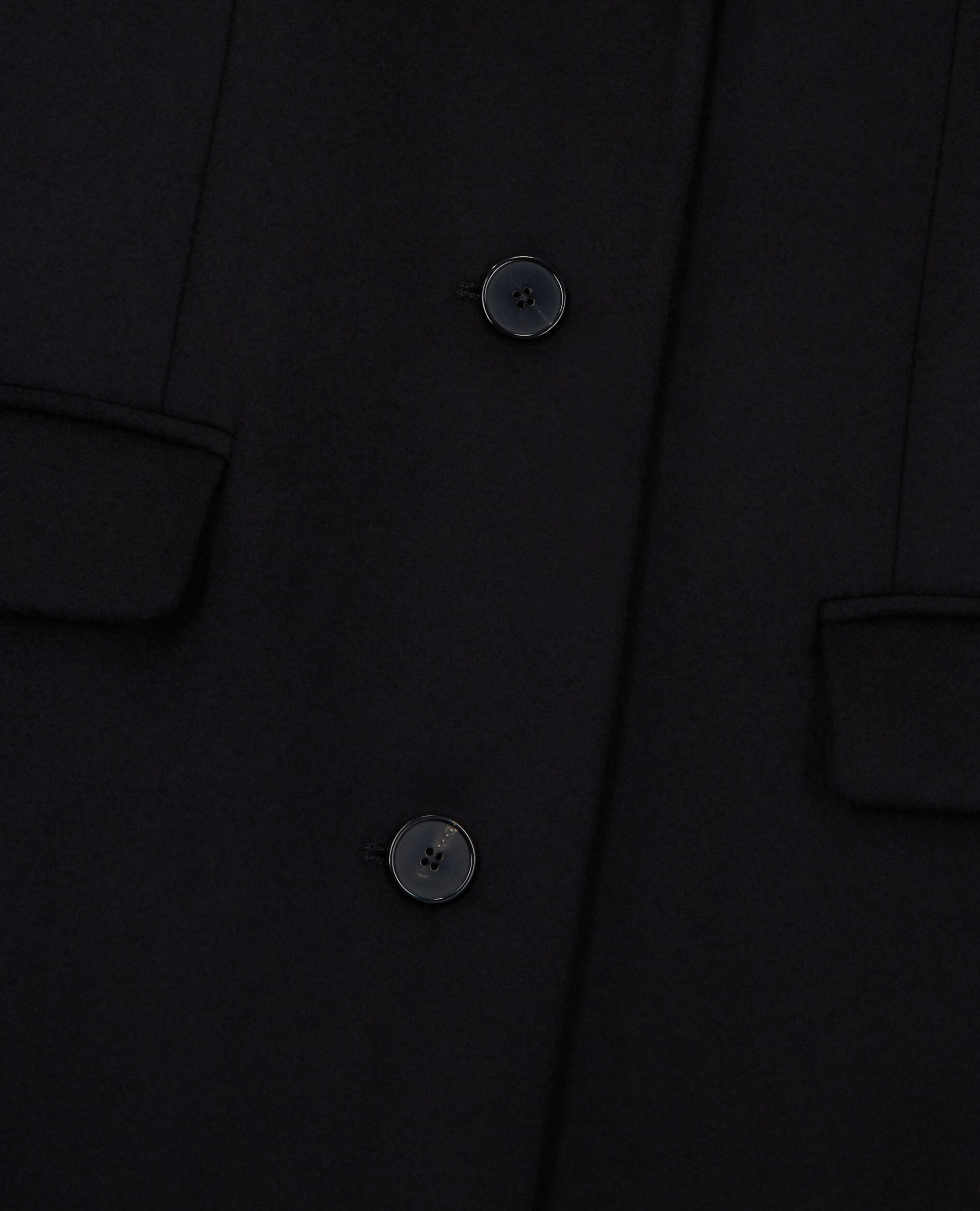 Black wool and cashmere coat, BLACK, hi-res image number null