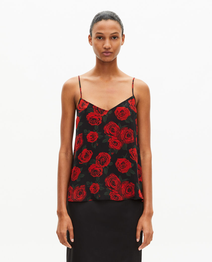The Kooples WOMEN BLACK - RED red floral print camisole