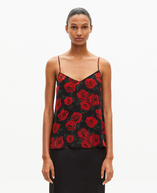 The Kooples WOMEN BLACK - RED red floral print camisole