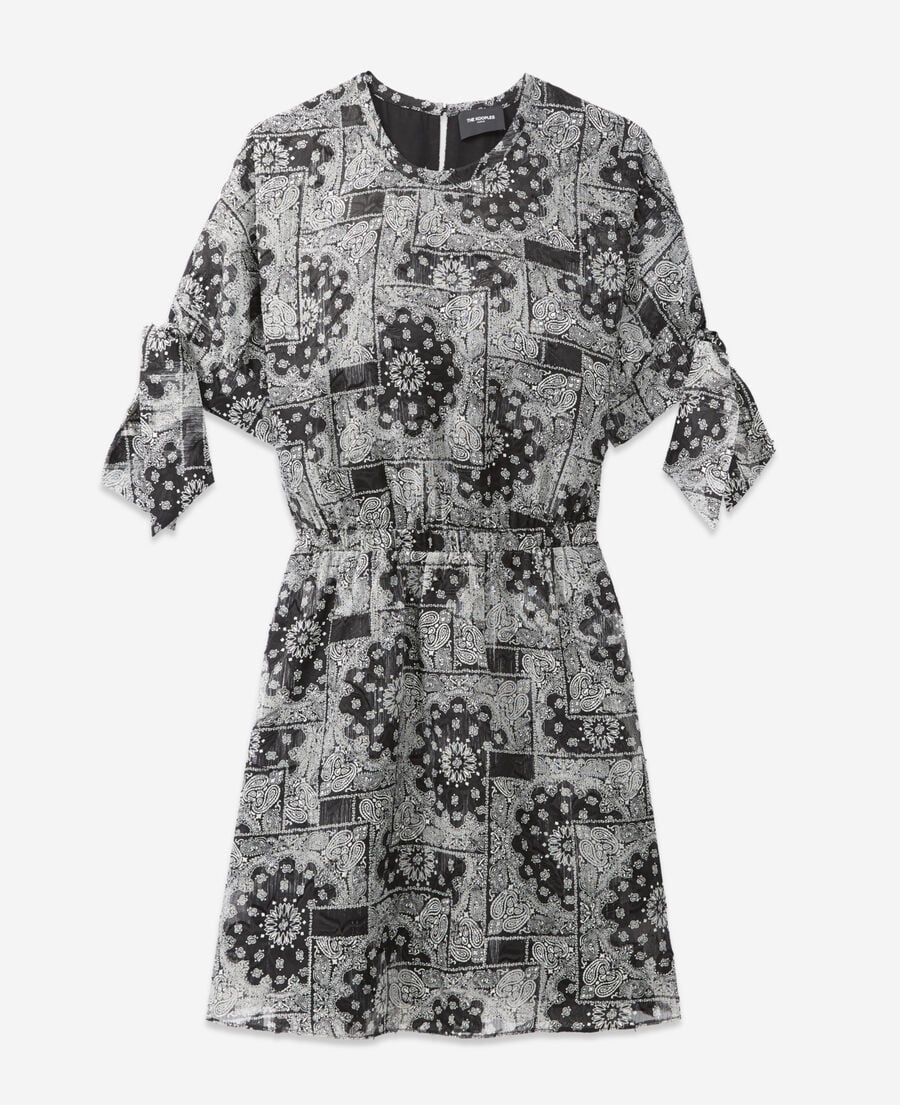 The Kooples FEMME BLACK robe courte droite imprimé bandana