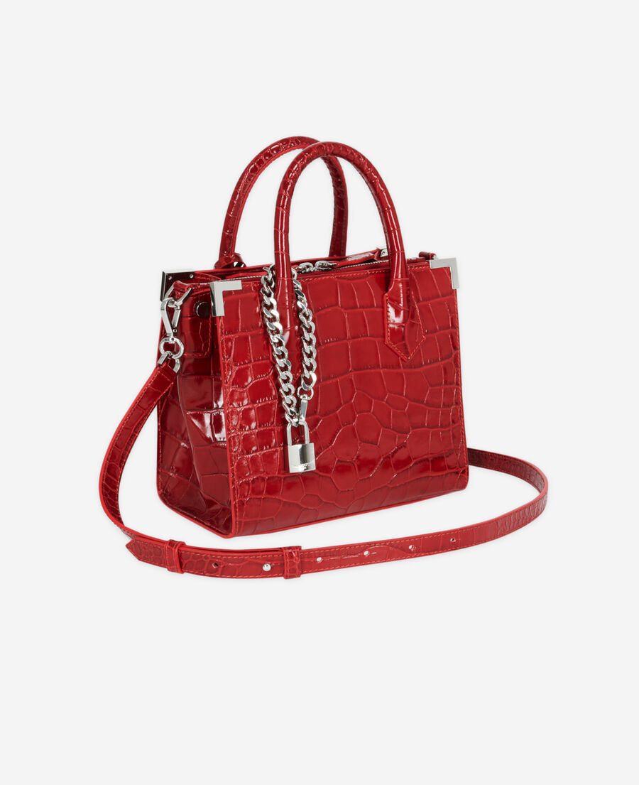 medium ming bag in red leather