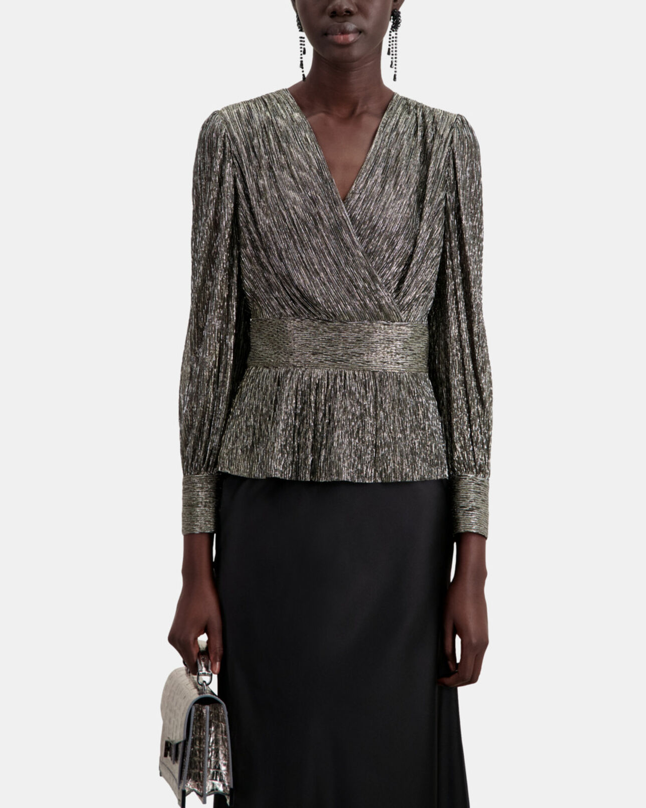 The Kooples FEMME SILVER top argenté