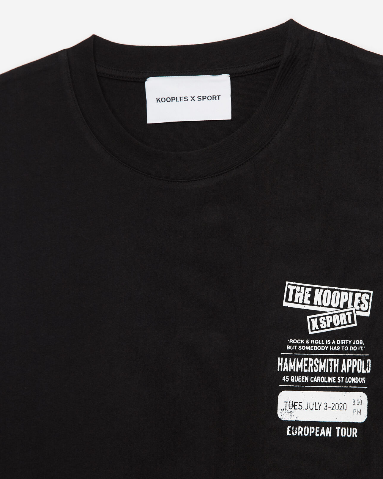 The Kooples WOMEN BLACK black cotton t-shirt with breast logo