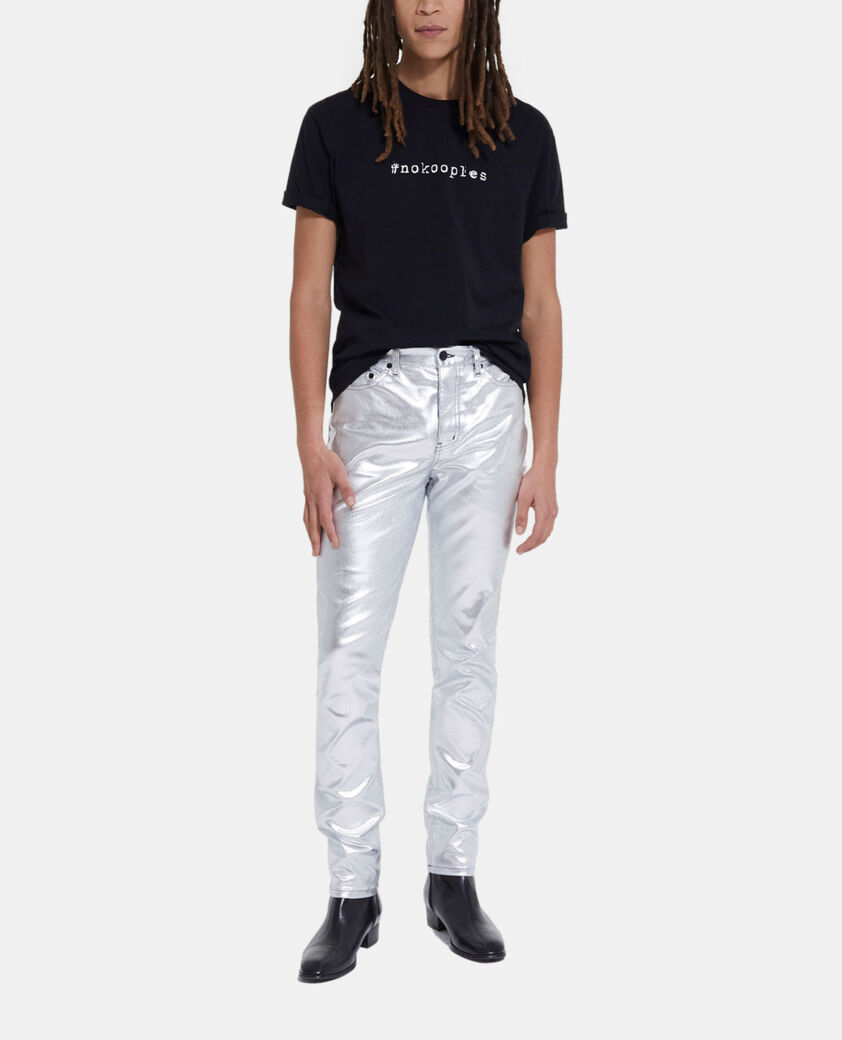 The Kooples MEN SILVER slim gray jeans