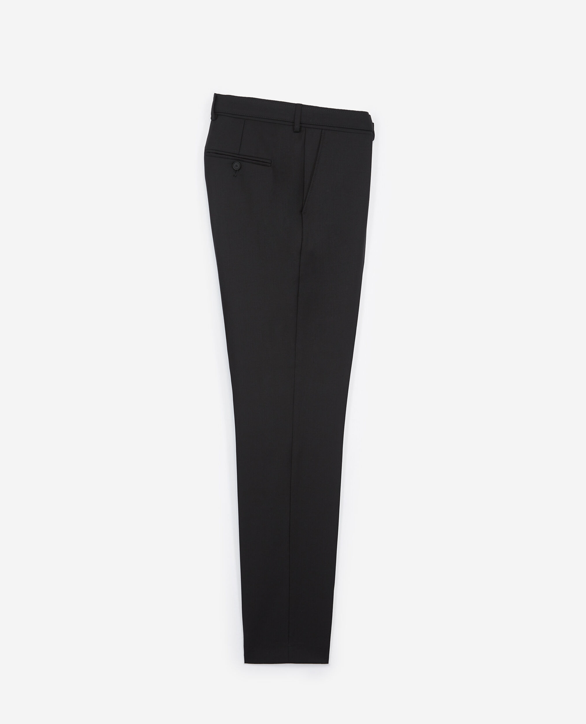 Pantalon de costume noir en laine, BLACK, hi-res image number null