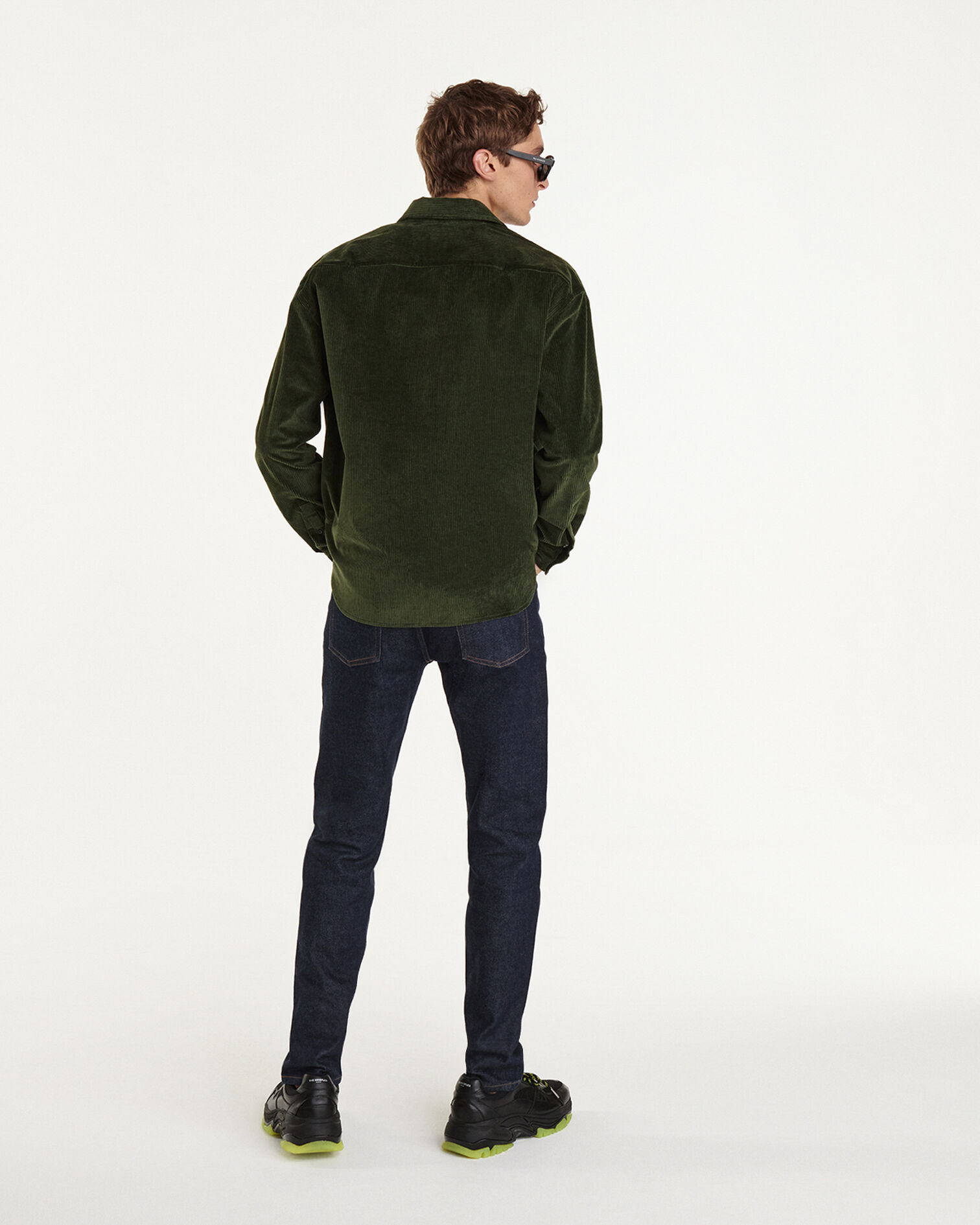 Chemise verte en velours côtelé, GREEN, hi-res image number null