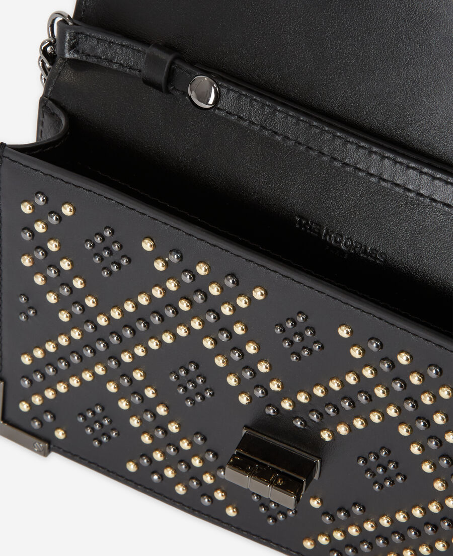 medium emily clutch bag in studded leather