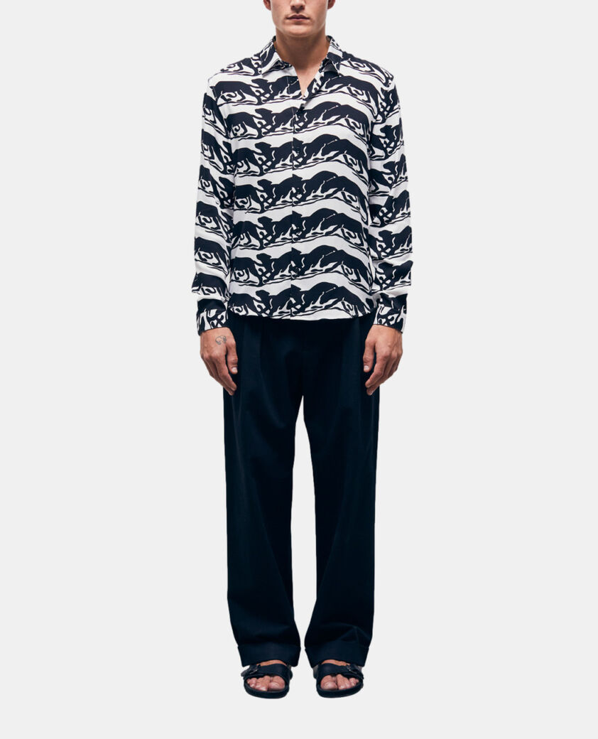 The Kooples HERREN BLACK / WHITE bedrucktes hemd