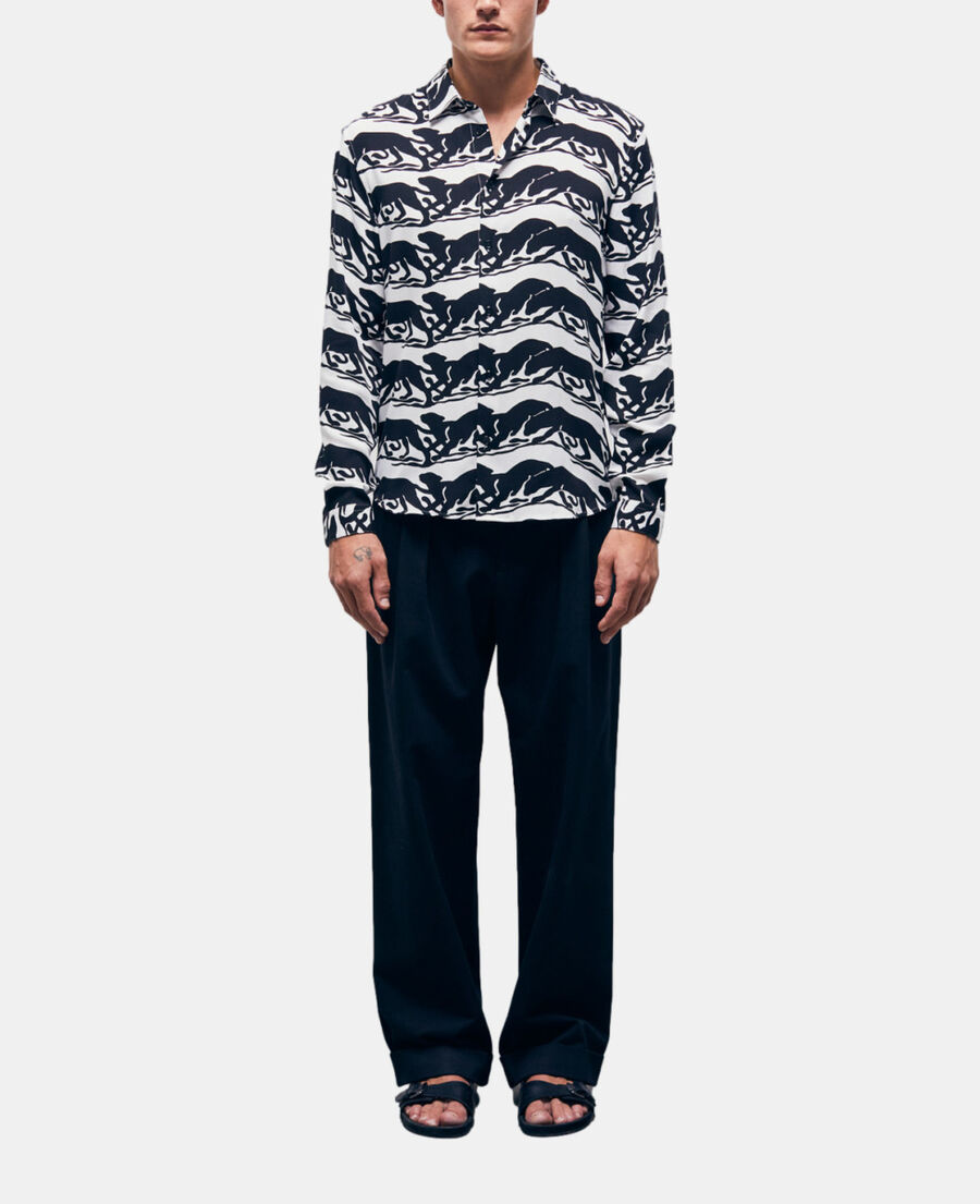 The Kooples HERREN BLACK / WHITE bedrucktes hemd