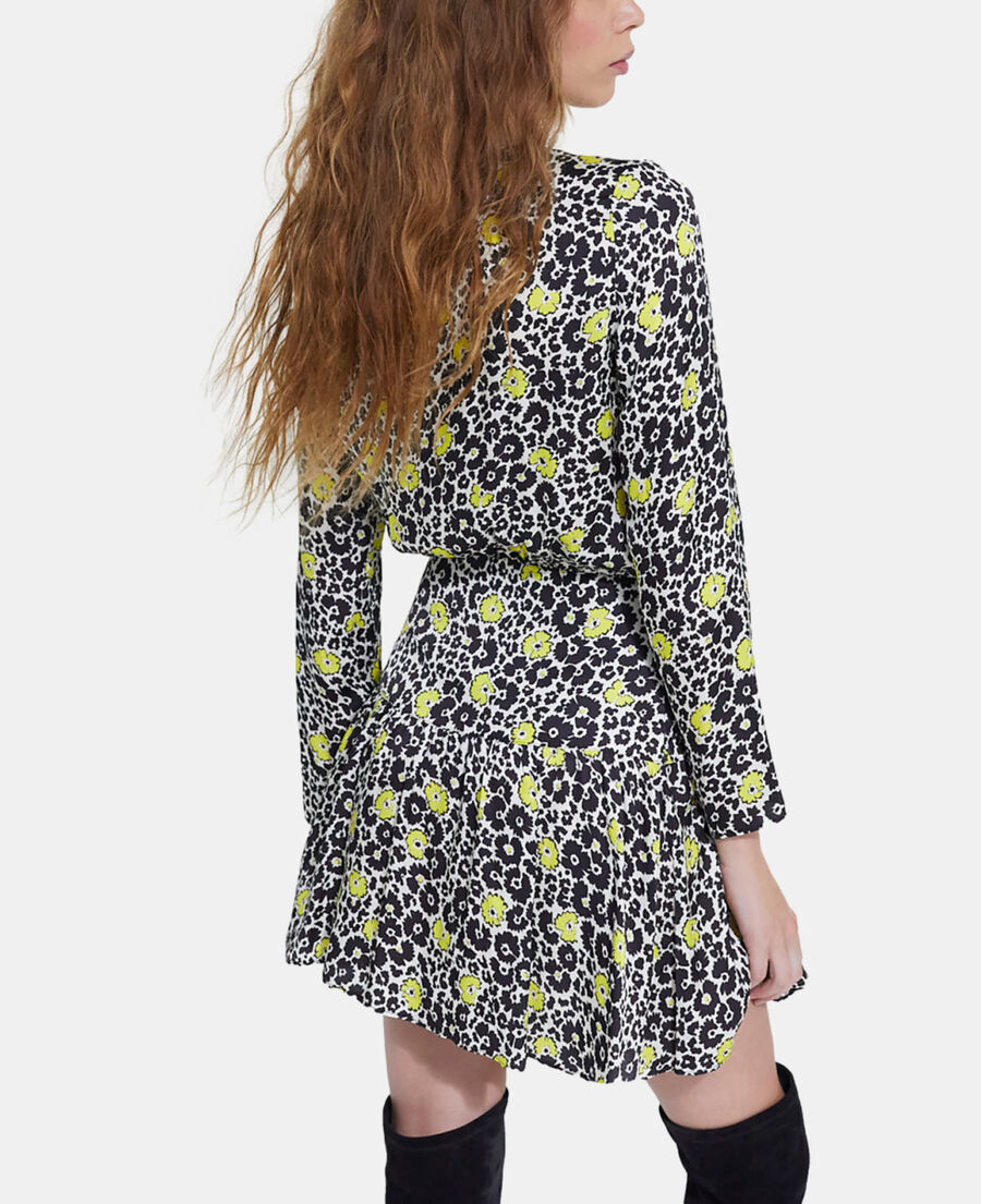 The Kooples WOMEN ECRU / YELLOW short floral dress