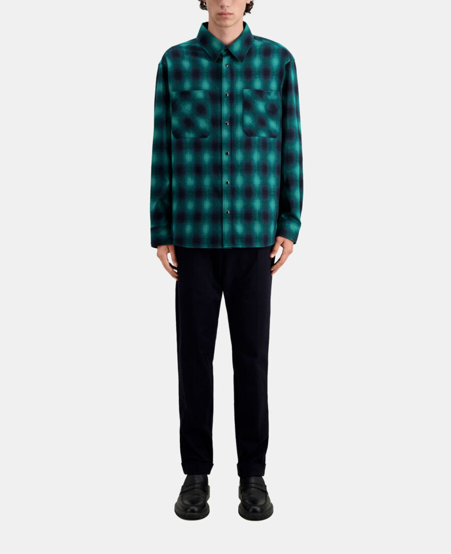 The Kooples HERREN BLACK / GREEN schwarz-grün kariertes jackenhemd