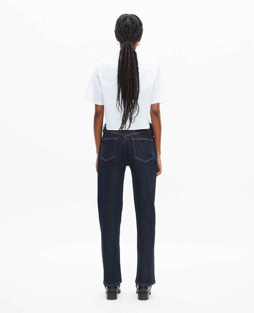 The Kooples DAMEN WHITE kurzes weißes popeline-hemd