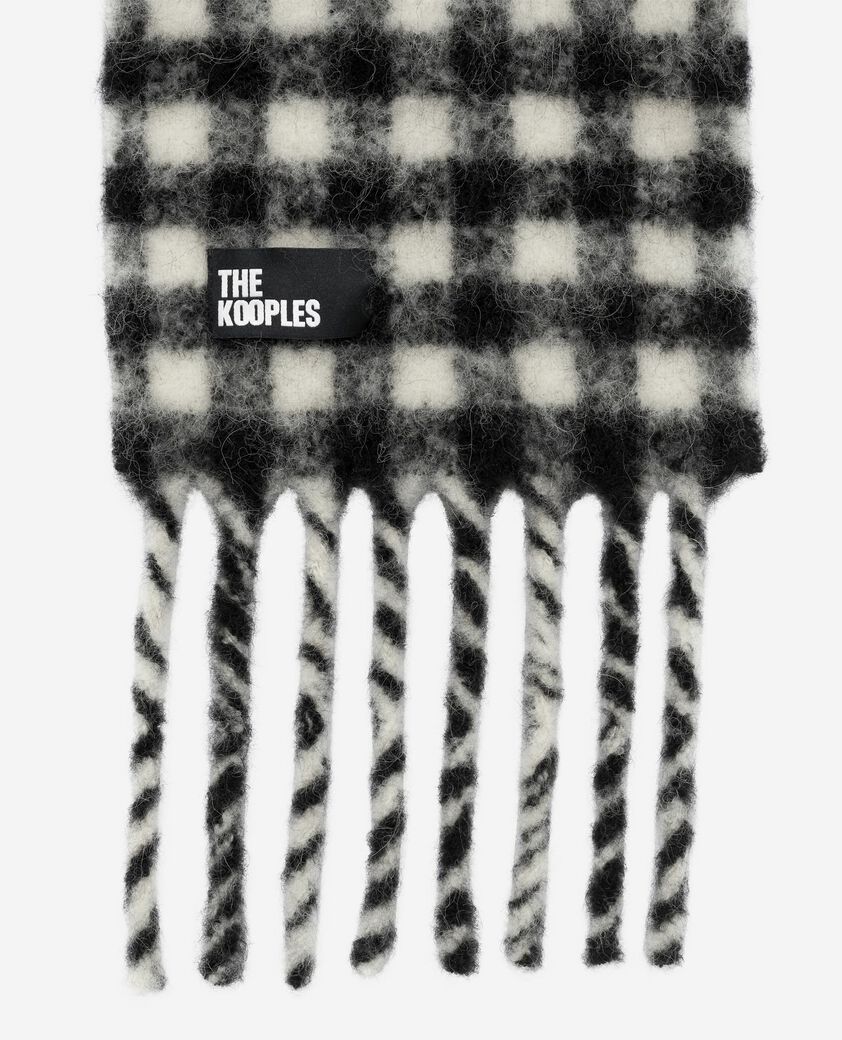 The Kooples MIXED NOIR ET BLANC xxl black and white checked scarf