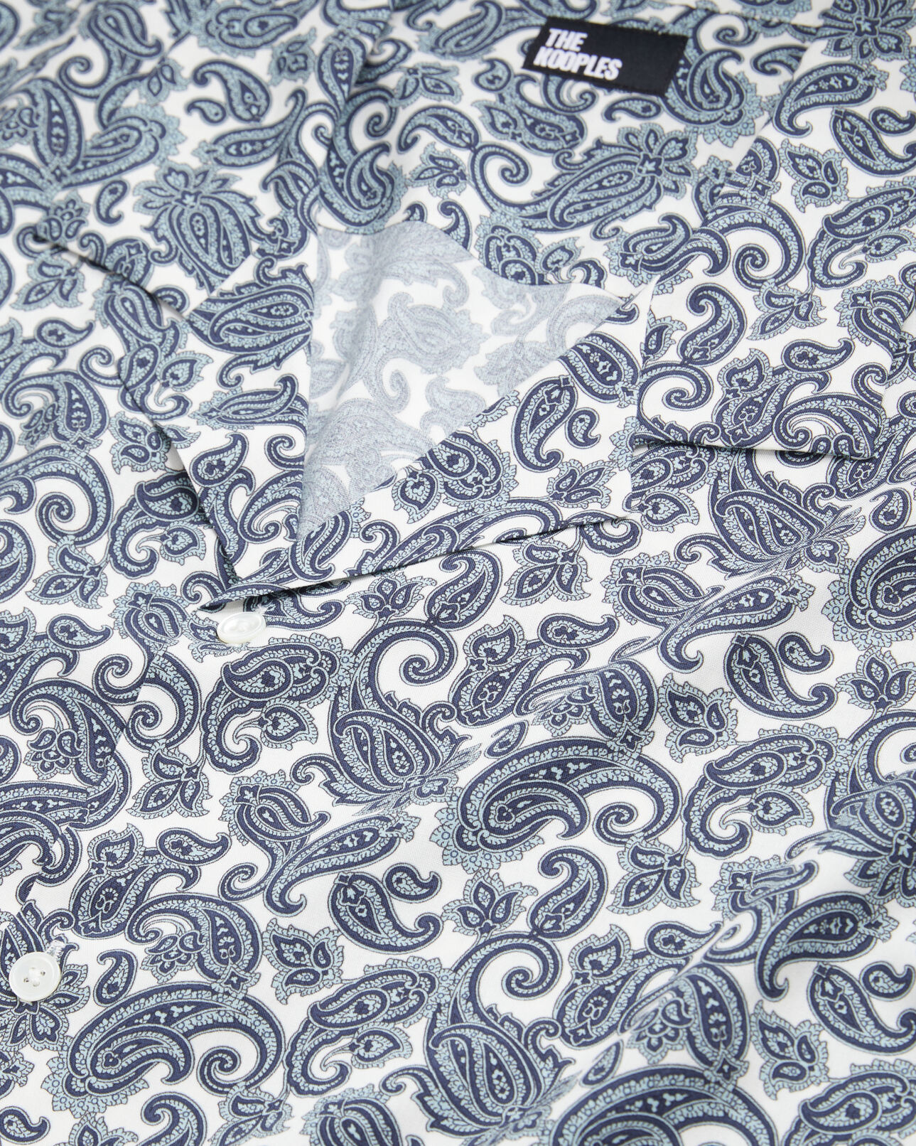 The Kooples MEN WHITE - BLUE short sleeved printed shirt