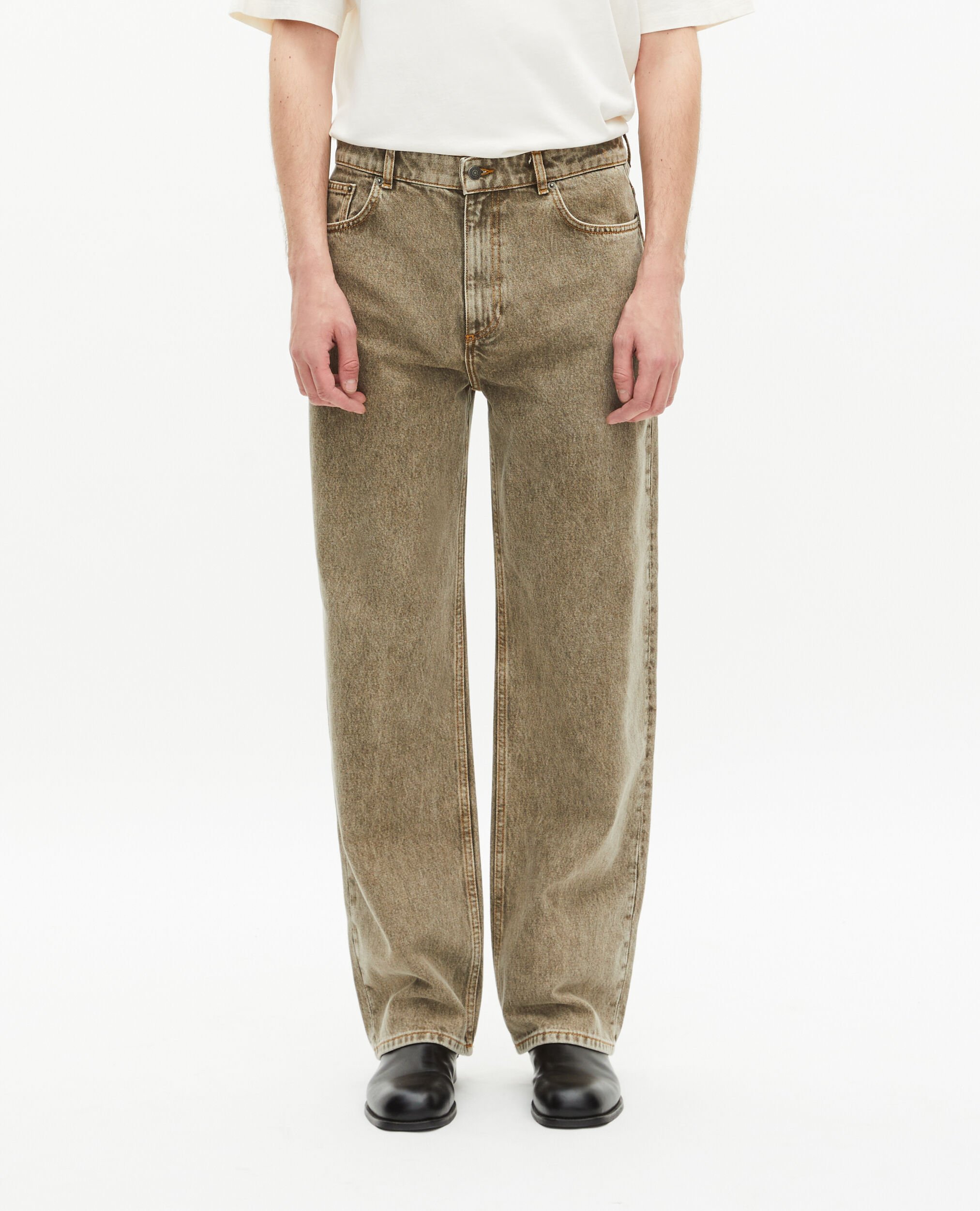 Jean droit olive, OLIVE, hi-res image number null