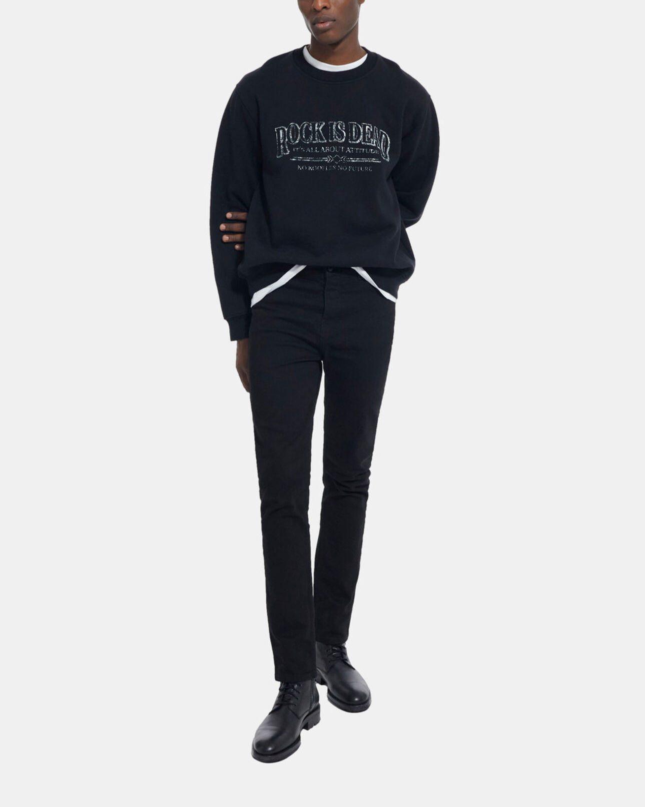 The Kooples MEN BLACK WASHED gray sweatshirt