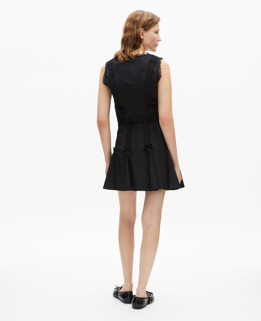 The Kooples F BLACK short skirt with black bow detail