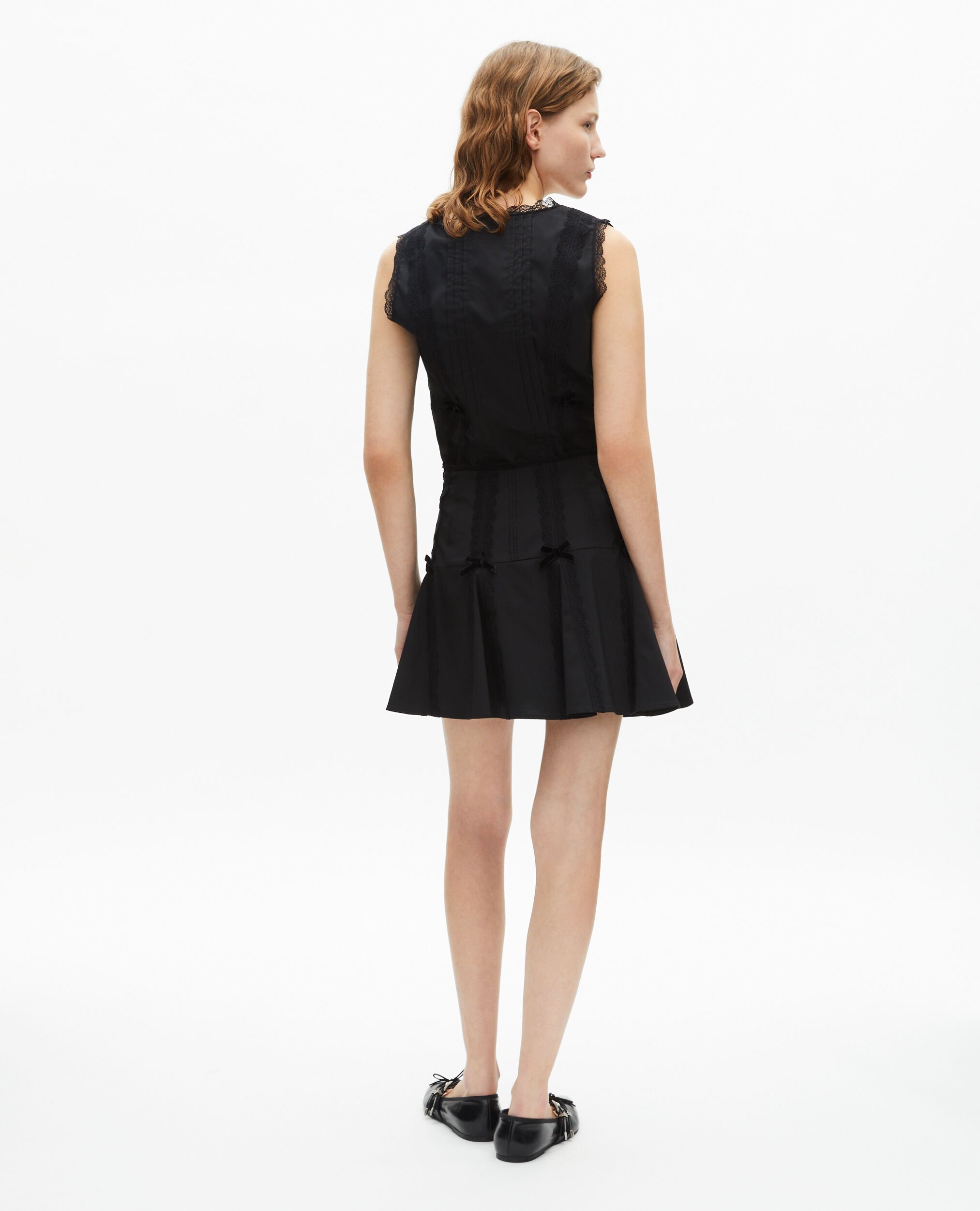 Short skirt with black bow detail, BLACK, hi-res image number null