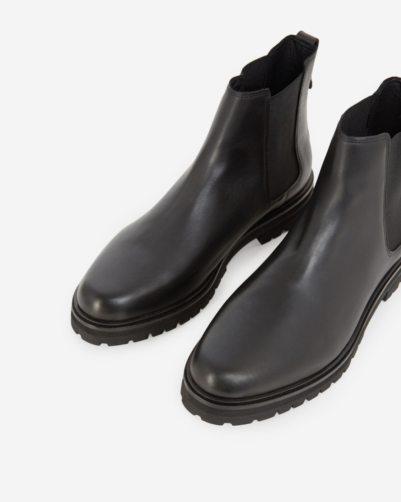 The Kooples MEN BLACK black chelsea boots with notched soles