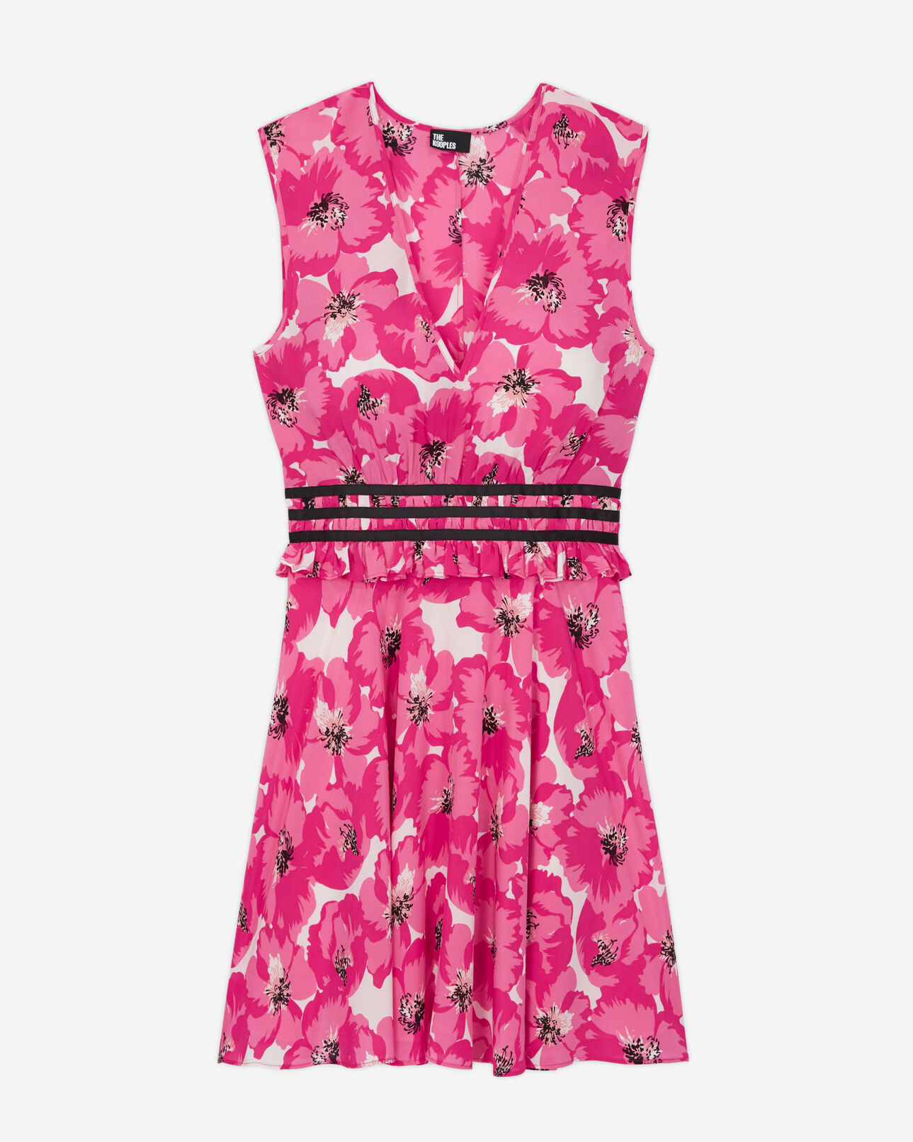 The Kooples WOMEN PINK short printed silk dress