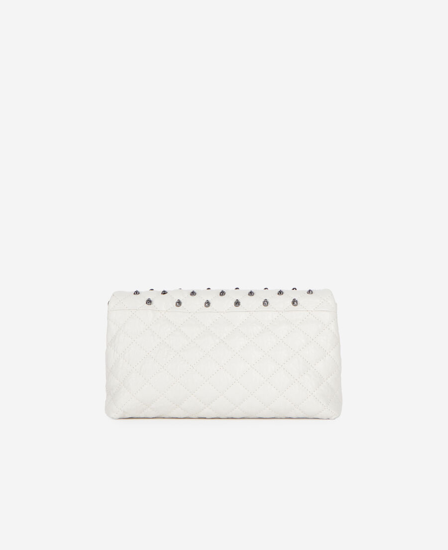 The Kooples F OFF WHITE heritage small white leather pouch with skulls