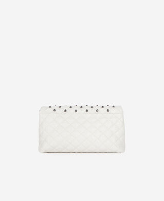 The Kooples F OFF WHITE heritage small white leather pouch with skulls