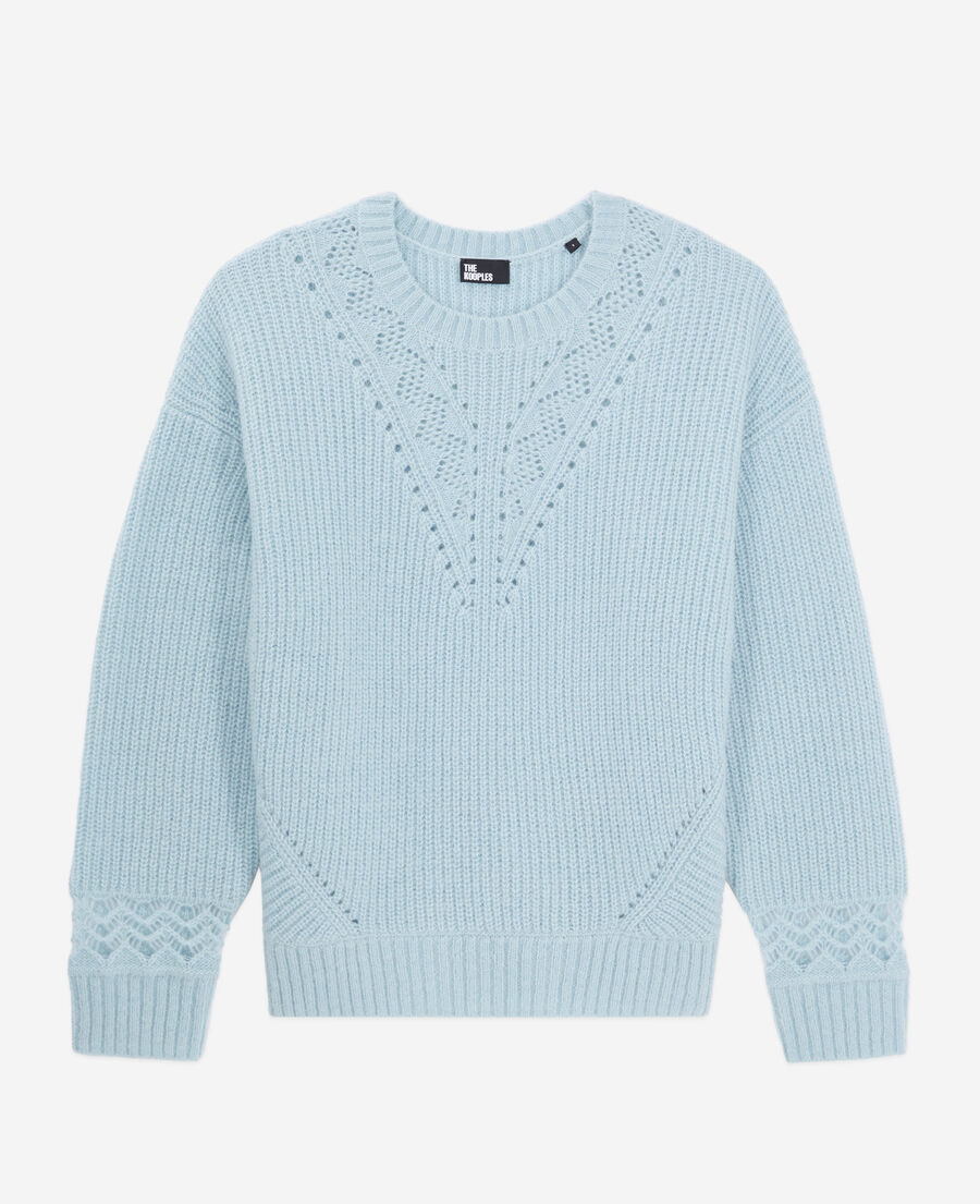 The Kooples FEMME BLUE GREY pull bleu en laine mélangée