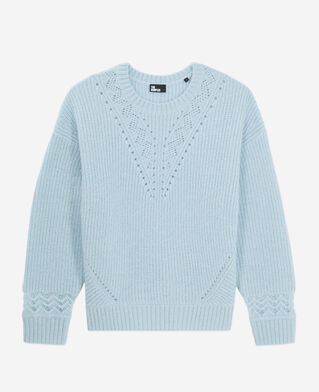 The Kooples FEMME BLUE GREY pull bleu en laine mélangée