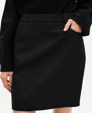 The Kooples FEMME BLACK jupe courte avec bords satin noire