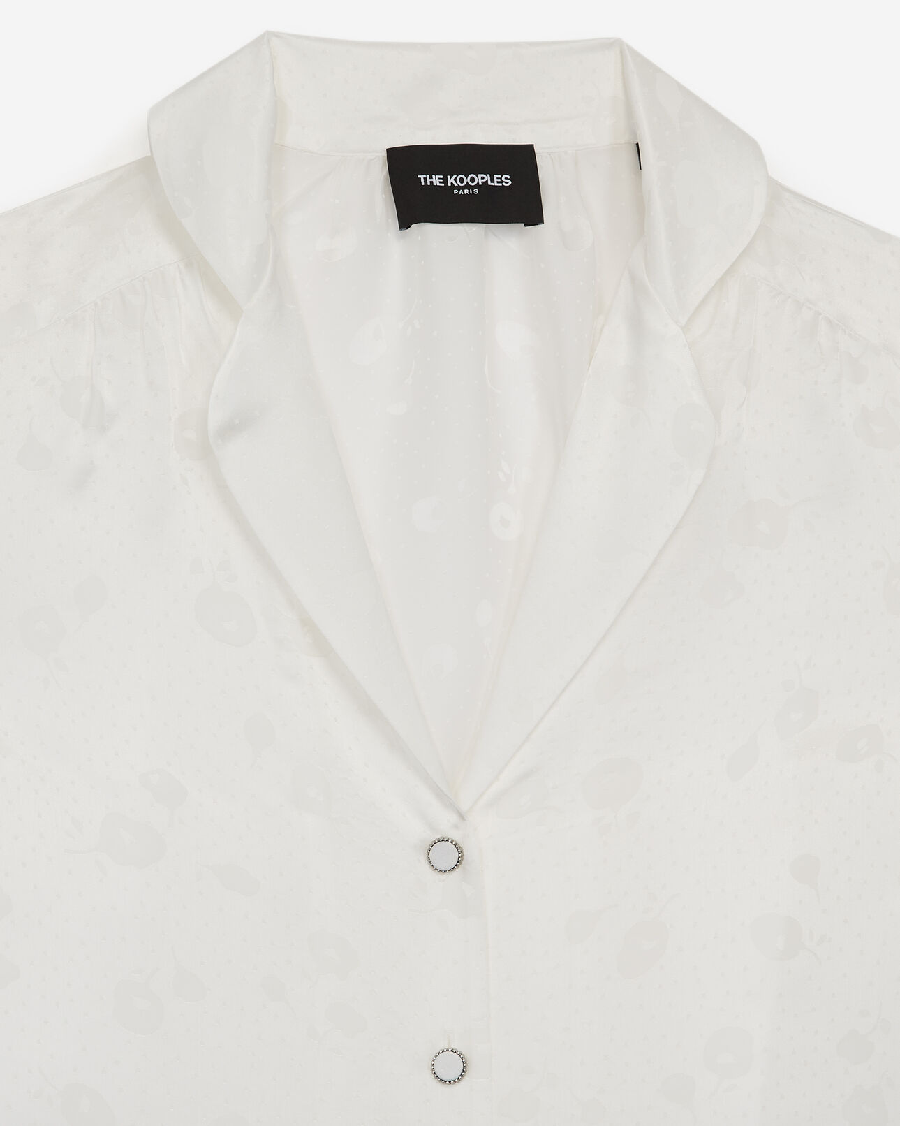 The Kooples DAMEN ECRU satiniertes kurzarmhemd in ecrufarben