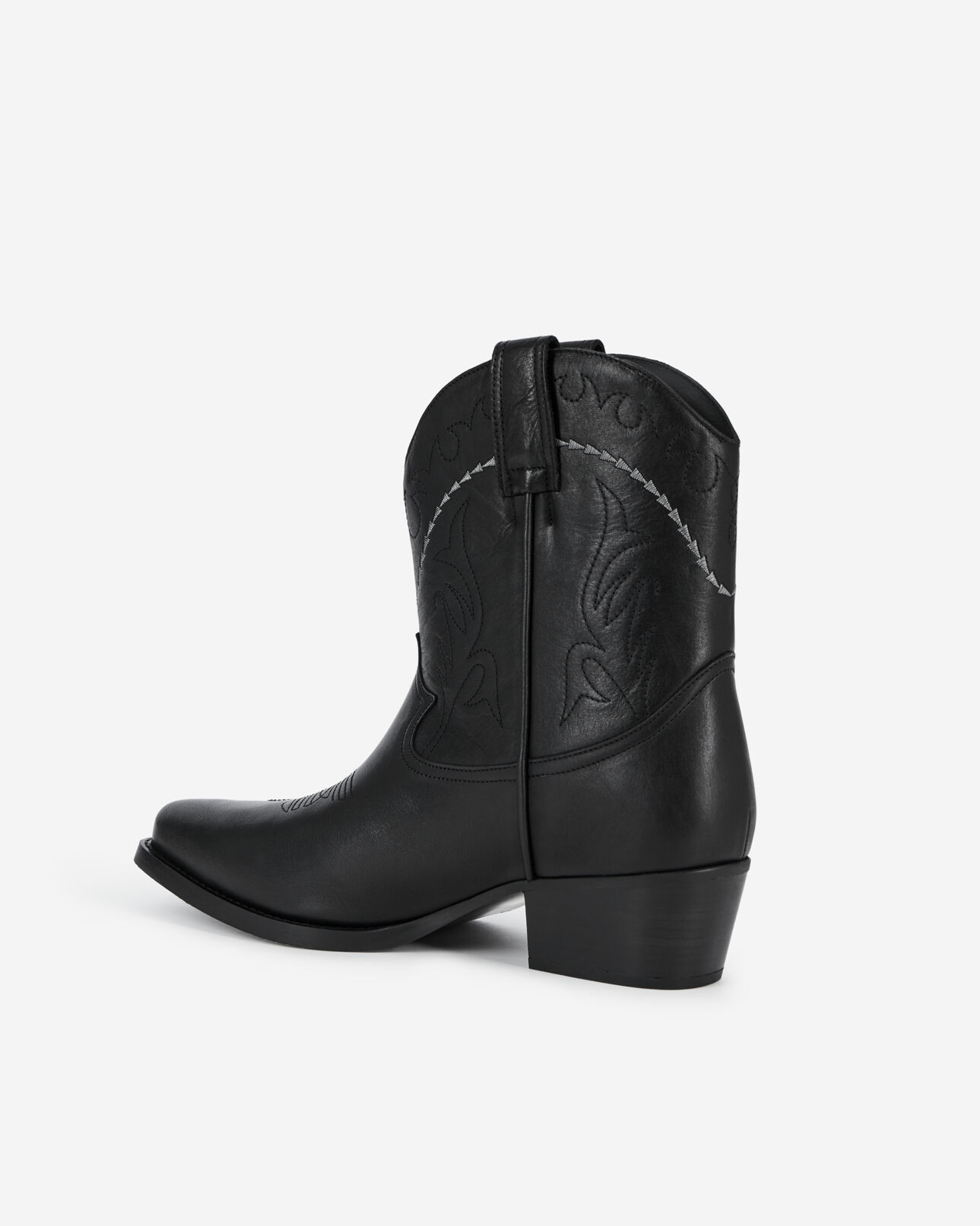 The Kooples HOMME BLACK bottes western en cuir noir