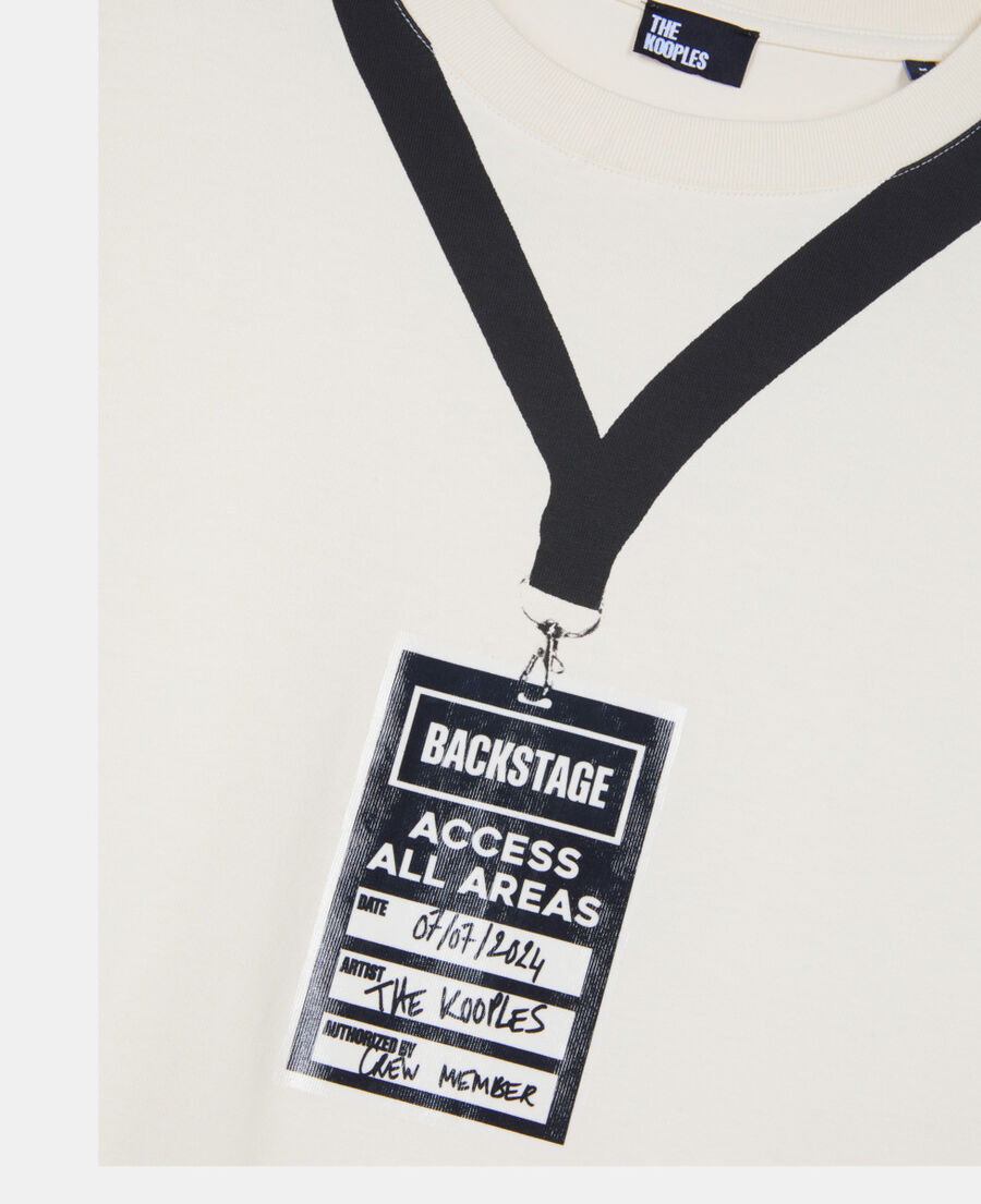 The Kooples HERREN ECRU weißes t-shirt mit backstage-siebdruck