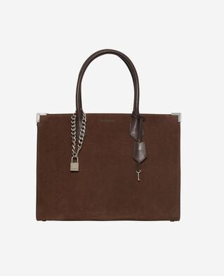 The Kooples WOMEN CHOCOLATE ming xl tote bag in brown suede