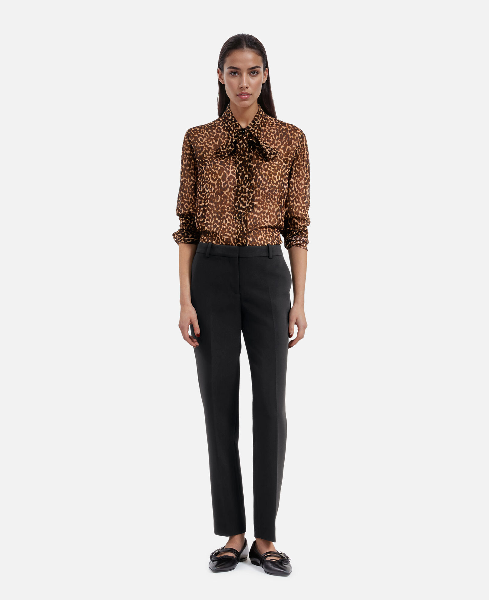 The Kooples WOMEN BLACK black crepe suit pants straight tailored cut