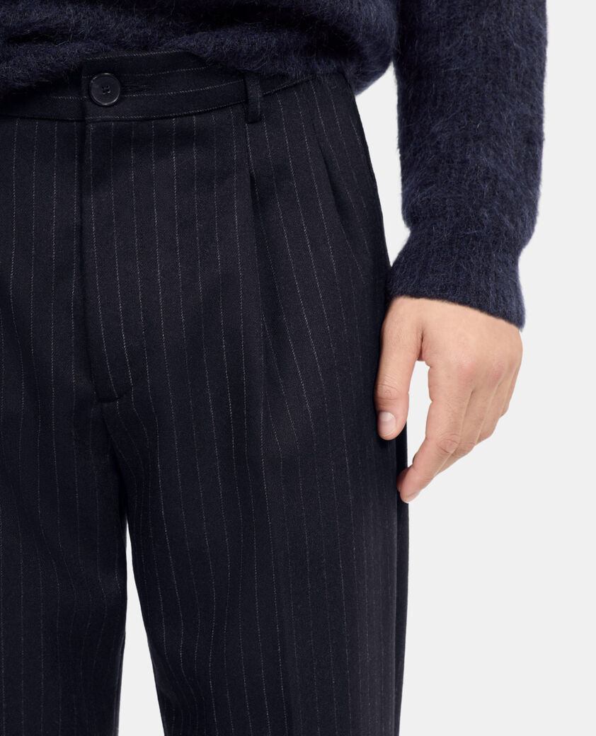 The Kooples HERREN DARK NAVY weite, marineblaue hose mit streifen