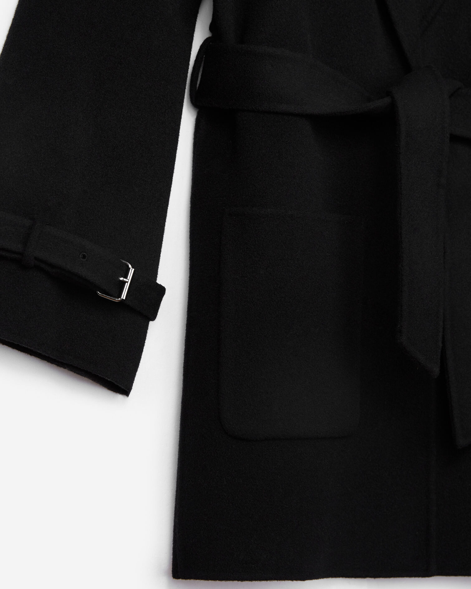 Oversize black wool coat, BLACK, hi-res image number null