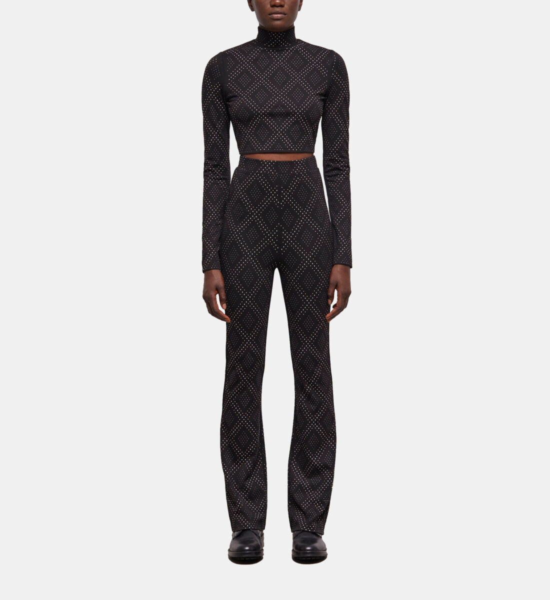 Black pants with rhinestones sales