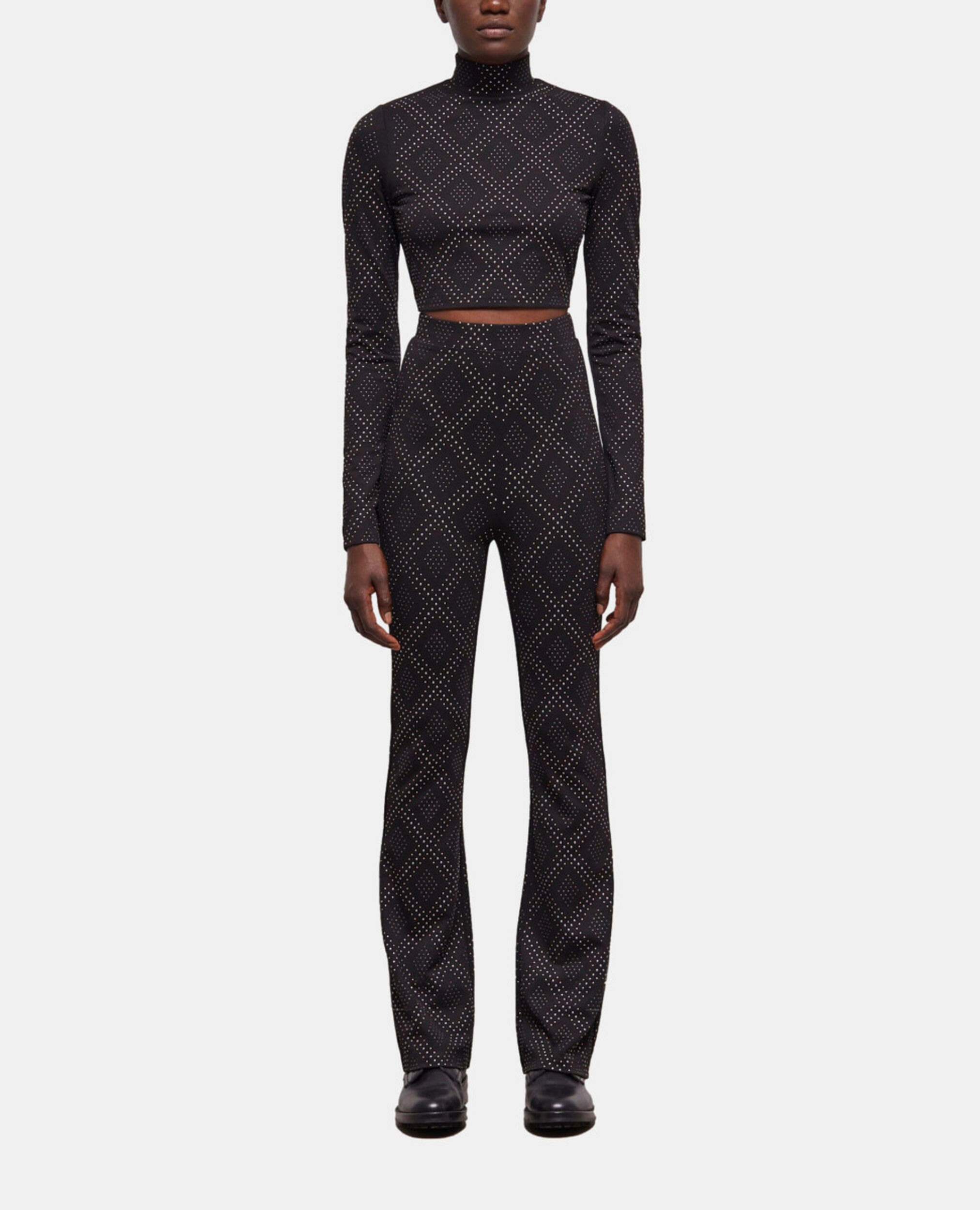 Black pants with rhinestones, BLACK, hi-res image number null