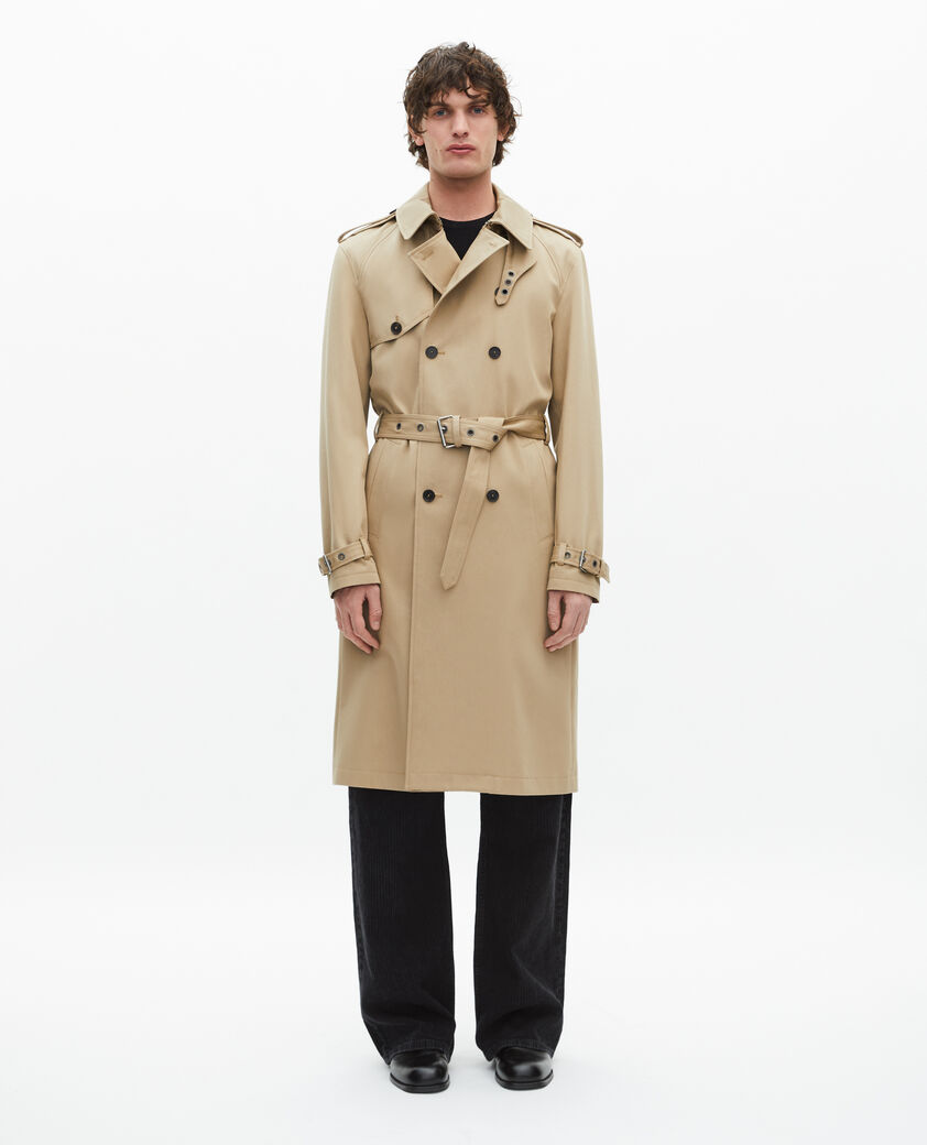 The Kooples MEN BEIGE beige wide-cut trench coat